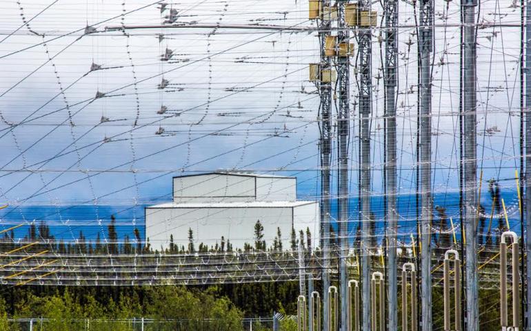 The antennas of the upper-atmosphere research station near Gakona now owned by the University of Alaska. UAF photo by Todd Paris.
