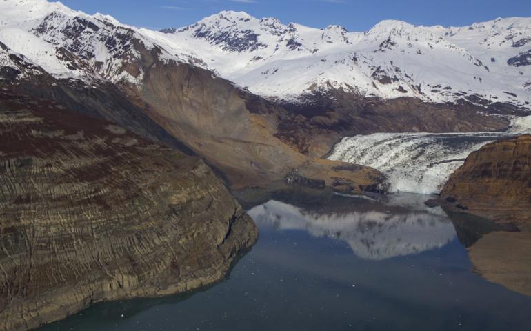 The site of an October landslide in Taan Fiord, within Icy Bay.