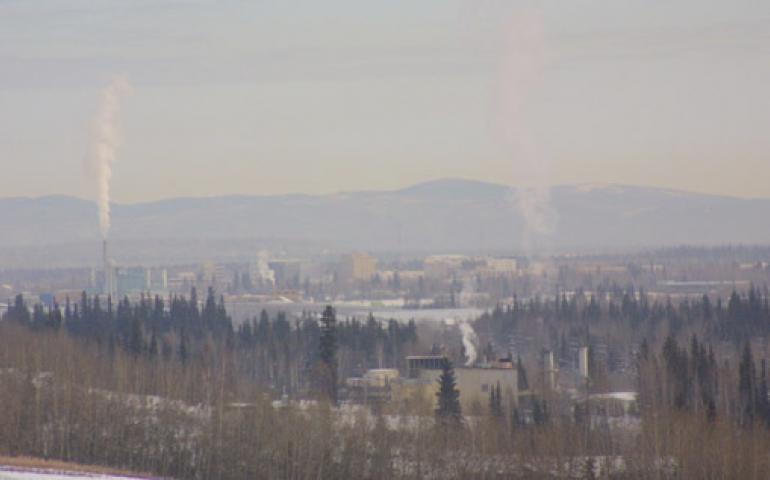  Wintertime view of Fairbanks, Alaska as seen from the University of Alaska Fairbanks campus. Geophysical Institute photo. 