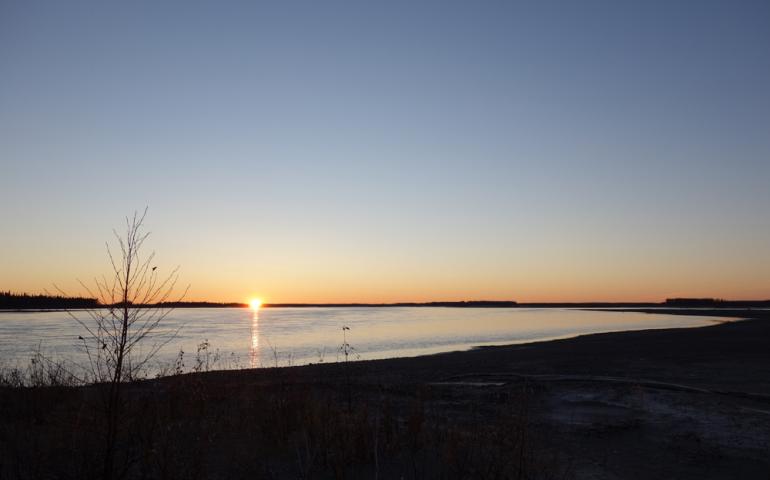An early October sunrise over Yukon Flats north of Circle.