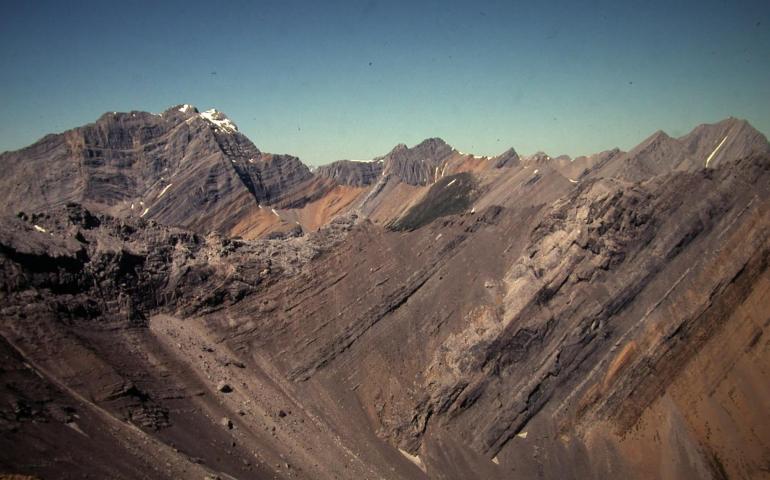 Mountains like these in Jasper National Park hold the evidence of a world hundreds of millions of years ago, when fish were the dominant life form on Earth. Photo by Mike Whalen.