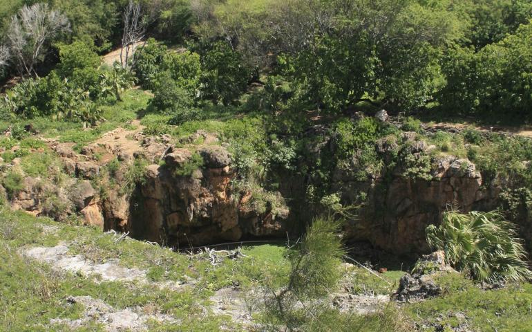 Sinkhole on the island of Kauai. 