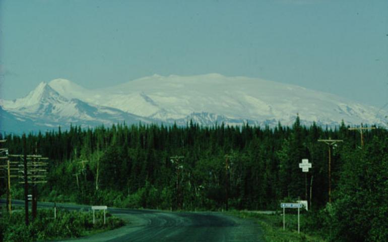  Mount Wrangell, in the heart of the St. Elias National Forest, as seen from Glennallen. Chris Nye photo. 
