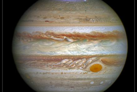 The aurora was photographed in 2014 during a series of Hubble Space Telescope Imaging Spectrograph far-ultraviolet-light observations taking place as NASA’s Juno spacecraft approached and entered into orbit around Jupiter. Image by NASA, ESA and J. Nichols (University of Leicester)