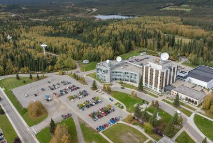 The seasonal transition that began in August and continues in September is well underway in Interior Alaska. The season’s changing colors are visible around the West Ridge of the University of Alaska Fairbanks Troth Yeddha’ campus in early September. UAF photo by Eric Marshall