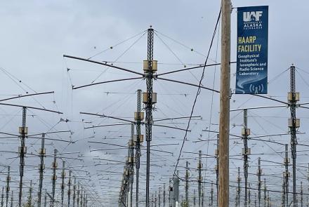 The upper atmosphere-heating facility named HAARP is located on about 5,000 acres between the small Alaska towns of Glennallen and Tok. Photo by Ned Rozell.