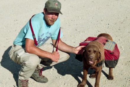 A person and a dog